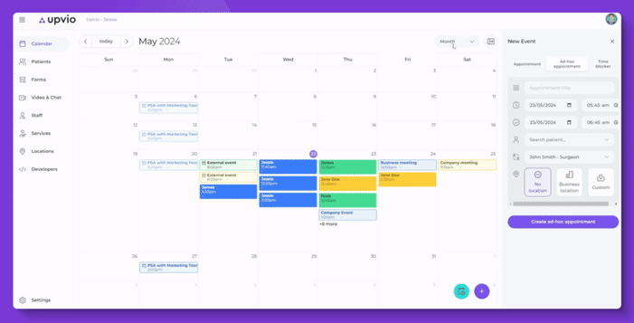 Upvio - Multi-staff Calendar View